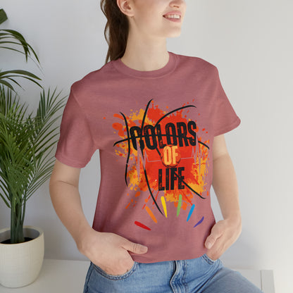 Farben des Lebens Unisex Jersey Kurzarm-T-Shirt