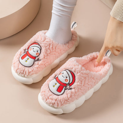 Cozy Snowman Slippers: Warm, Anti-Slip Indoor Shoes