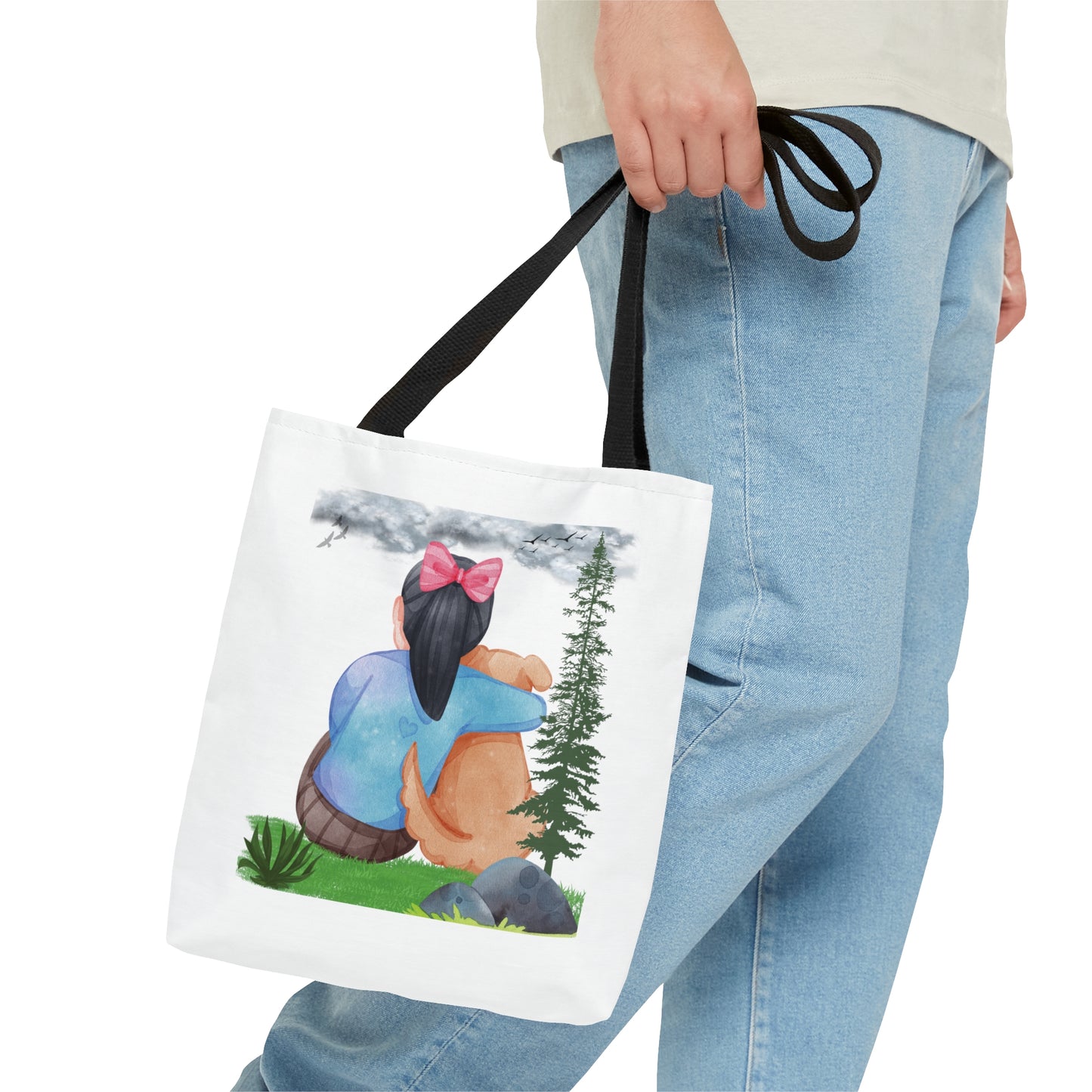 Little Girl Watching Weather Tote Bag