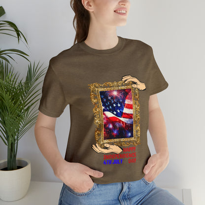 Happy Independence Day Unisex Jersey Kurzärmeliges T-Shirt