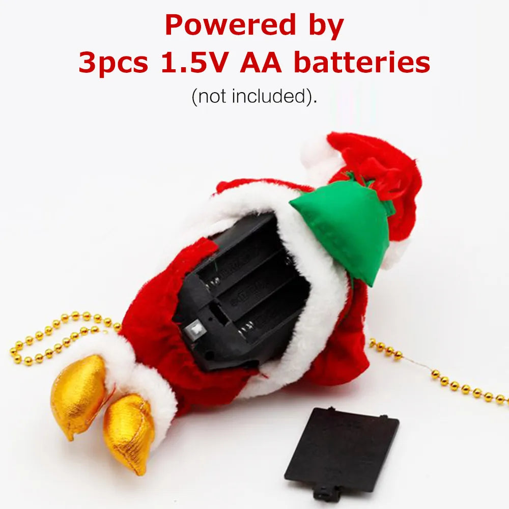 Electric Climbing Santa: Festive Battery-Operated Christmas Ornament