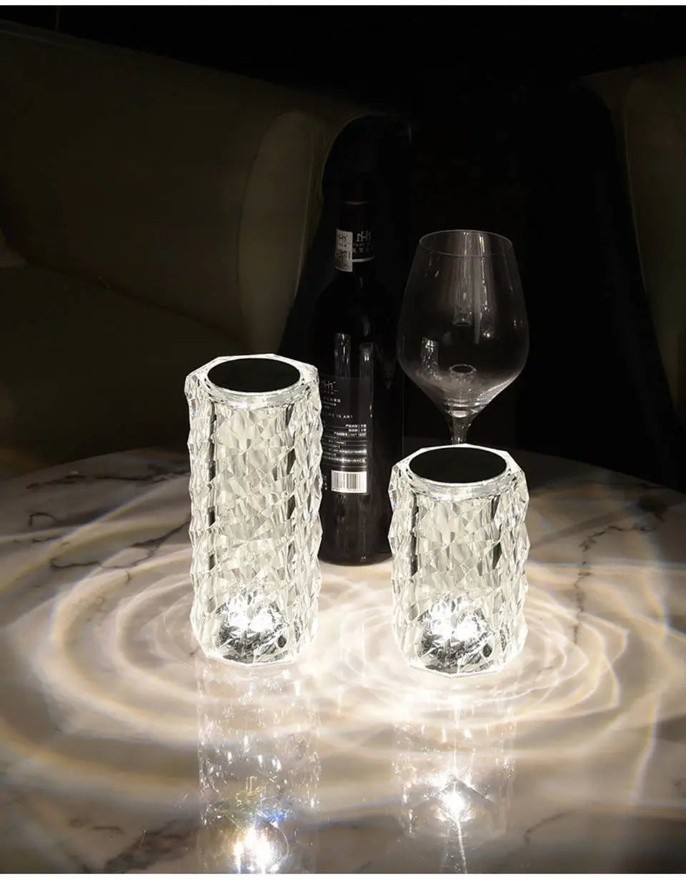 USB Rechargeable Crystal LED Night Light: Perfect for Any Space