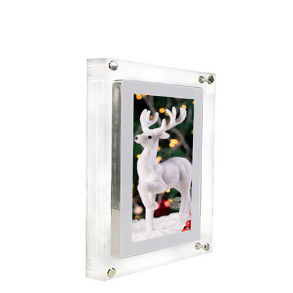 Vertical Acrylic Digital Picture Frame with 1GB Storage & Battery - Ideal Gift!